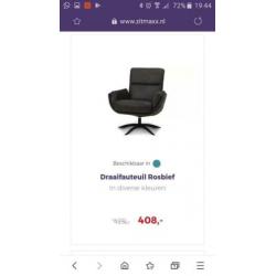 Prachtige, hippe aqua Zitmaxx draaifauteuil zgan