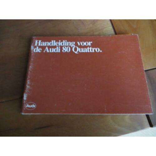 Instructieboekje Audi 80 Quattro 1982, zeer mooi