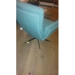 Prachtige, hippe aqua Zitmaxx draaifauteuil zgan