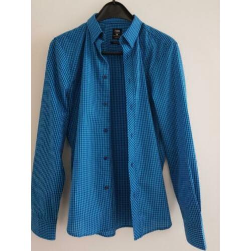 NIEUW blauw/zwart overhemd van FSBN maat M