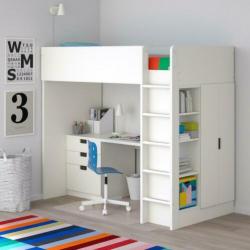 Ikea hoogslaper Stuva met bureau en kast.