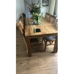 6 houten eetkamer stoelen met kussens te koop