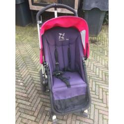 Bugaboo Frog blauw met roze kap