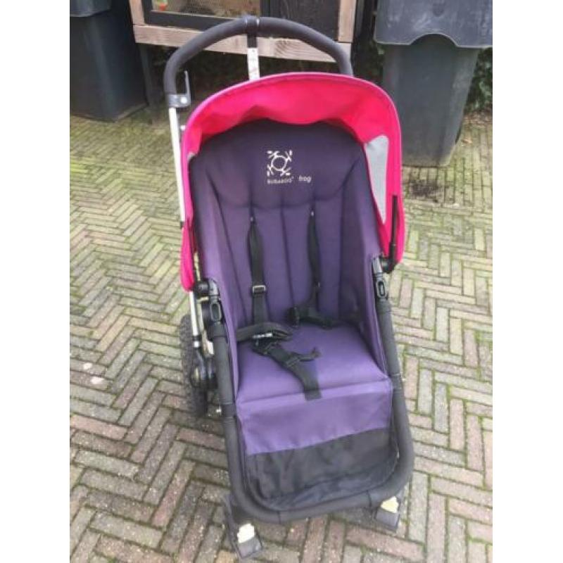 Bugaboo Frog blauw met roze kap