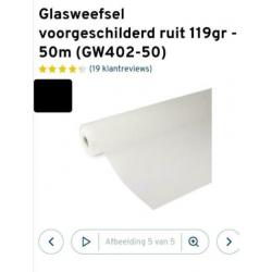 Glasweefselbehang ruit +/- 40m voorgeschilderd