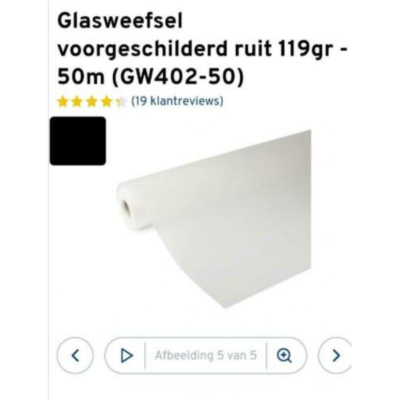 Glasweefselbehang ruit +/- 40m voorgeschilderd