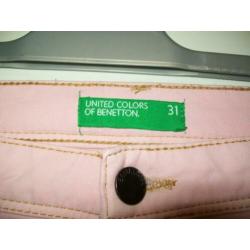 Benetton roze skinny mt.31 *NIEUW*