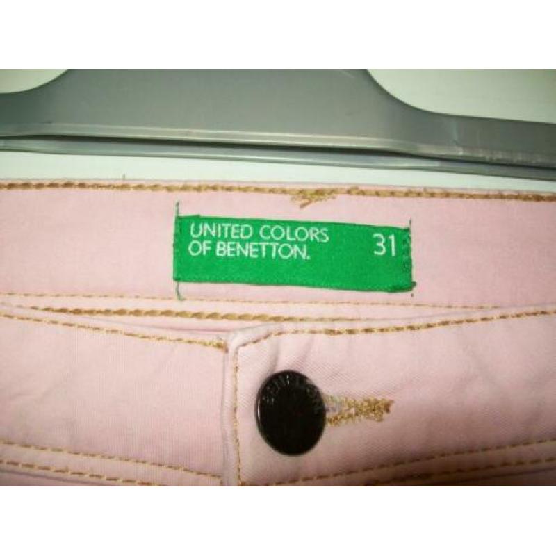 Benetton roze skinny mt.31 *NIEUW*