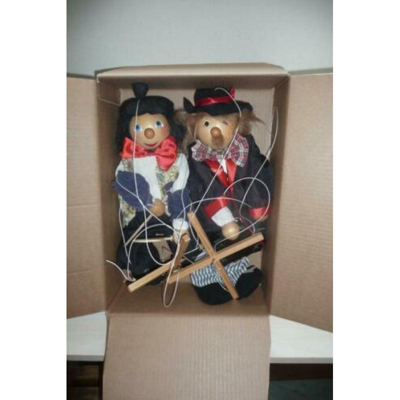 Houten marionet poppen.Schilder/clown.Pr.p/stuk.