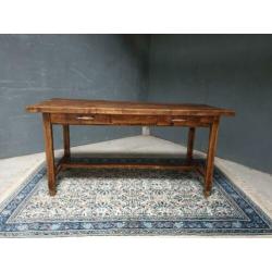 Oude Franse eettafel grenen met lades