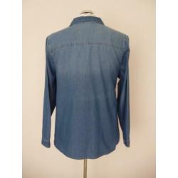 Miss Etam blauwe spijkerblouse maat 48