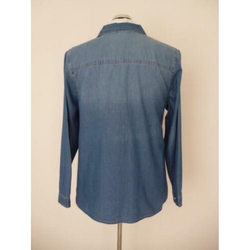 Miss Etam blauwe spijkerblouse maat 48
