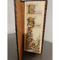 Vintage leren score kaarthouder voor bridge