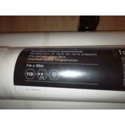 Glasweefselbehang ruit +/- 40m voorgeschilderd