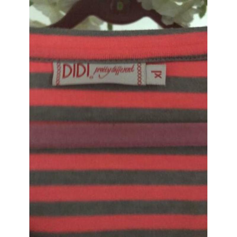 ?? Didi longsleeve XL oranje grijs strepen glitter strik