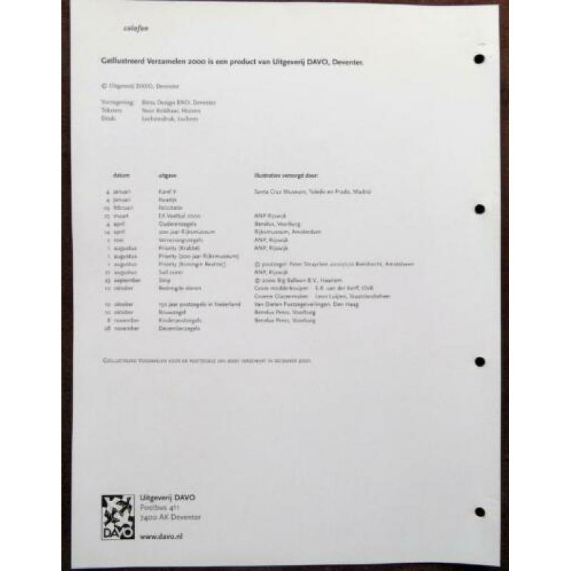 Albumbladen Geïllustreerd Verzamelen 2000 Complete set
