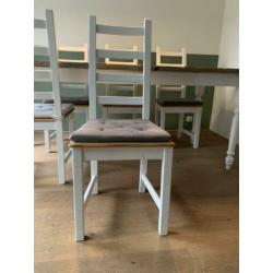Steigerhout, tafel, stoelen, 6 persoons