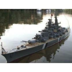 Gedetailleerd RC Slagschip BISMARCK Warship WOII Vaarklaar!