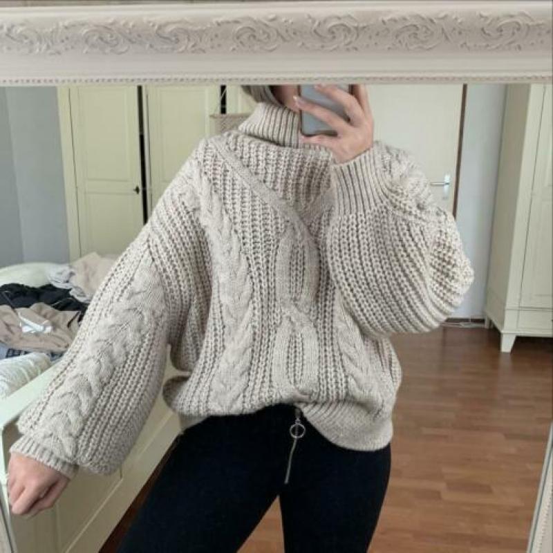 H&m gebreide trui helemaal nieuw maat s creme winter kabel