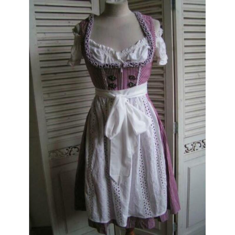 tiroler dirndl jurk schort blouse maat 34 nr HH 1000