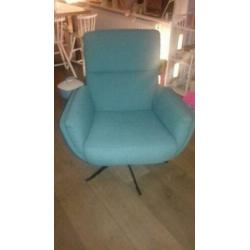 Prachtige, hippe aqua Zitmaxx draaifauteuil zgan