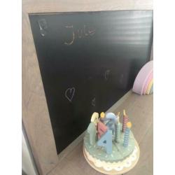 Kindertafel met magneet en krijtbord massief eiken