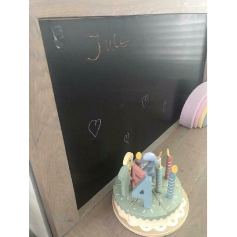 Kindertafel met magneet en krijtbord massief eiken