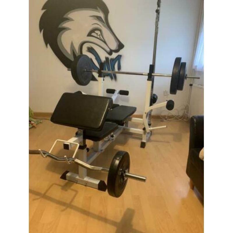 Universele halterbank + 100 kg