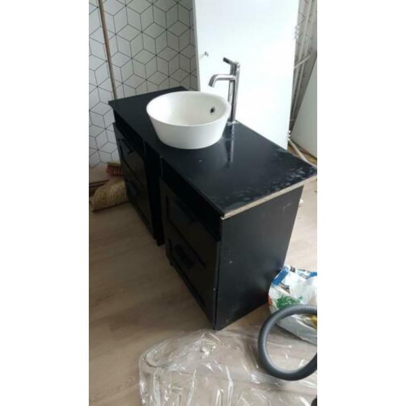 Wastafelmeubel met waskom en 4 lades