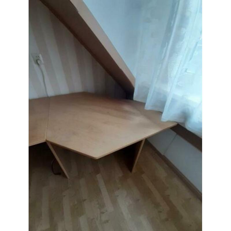 grenen fineer bureau en hoekbureau