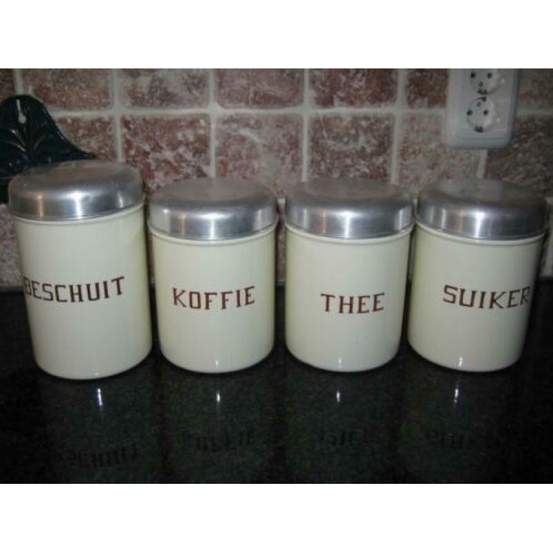 creme, beschuit koffie thee suikerbussen