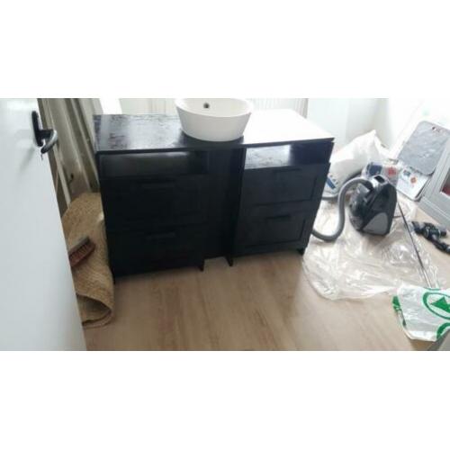 Wastafelmeubel met waskom en 4 lades