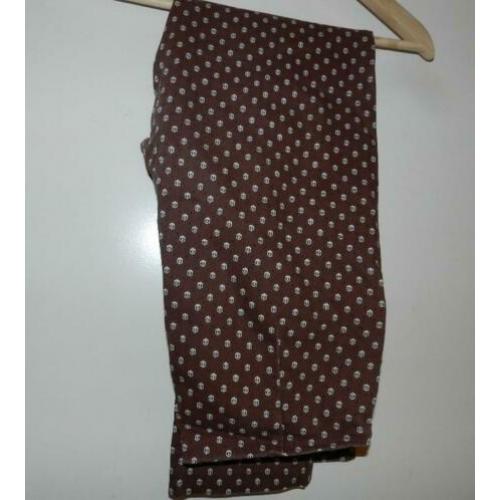 Bruine gedessineerde H&M broek met zijrits, maat 40.
