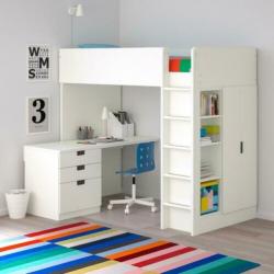 Ikea hoogslaper Stuva met bureau en kast.