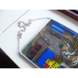 raamhanger, raam hanger, stalen lijst en ketting, smid, glas