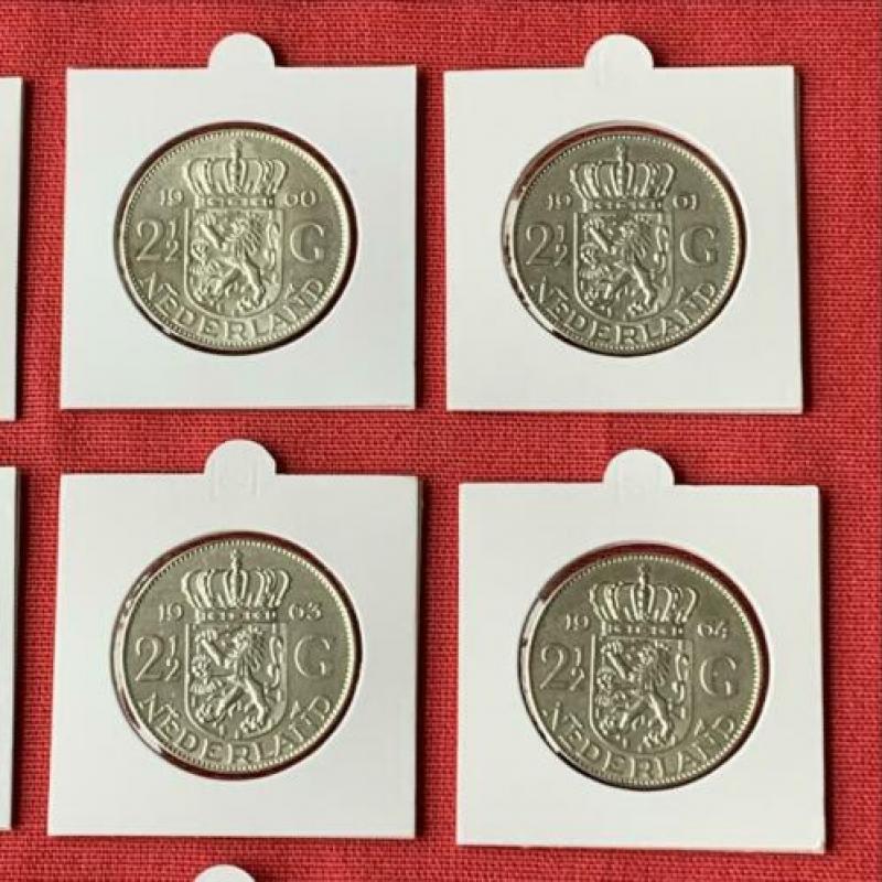 Complete Serie 1 Juliana Rijksdaalders Zilver 1959 t/m 1966
