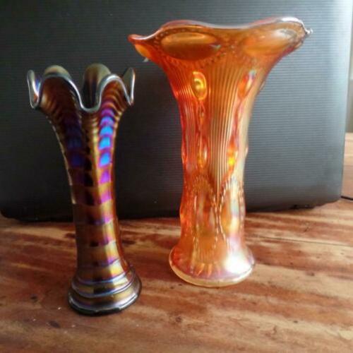 2 vazen van carnival glas