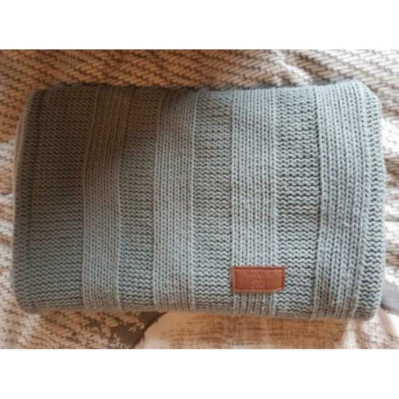 Baby's only wiegdeken en laken stone green