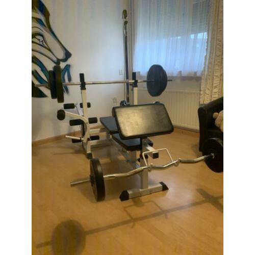 Universele halterbank + 100 kg