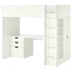 Ikea hoogslaper Stuva met bureau en kast.