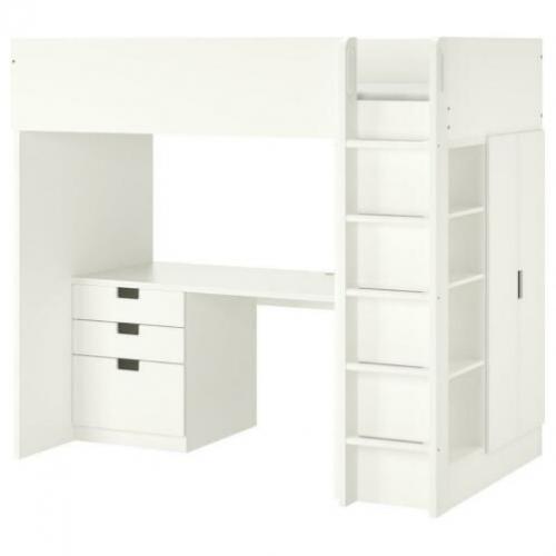 Ikea hoogslaper Stuva met bureau en kast.