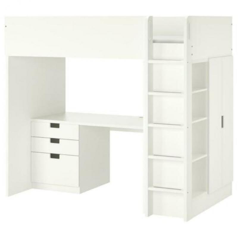 Ikea hoogslaper Stuva met bureau en kast.