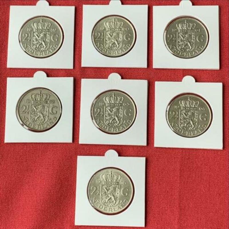 Complete Serie 1 Juliana Rijksdaalders Zilver 1959 t/m 1966