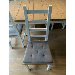Steigerhout, tafel, stoelen, 6 persoons