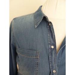 Miss Etam blauwe spijkerblouse maat 48