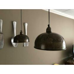 Set van 4 ! Hanglampen en stalamp metaal