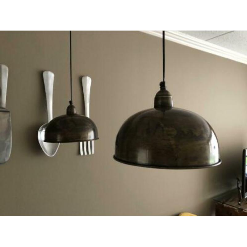 Set van 4 ! Hanglampen en stalamp metaal