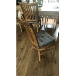 6 houten eetkamer stoelen met kussens te koop