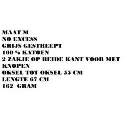 Maat m - no excess - grijs gestreept
