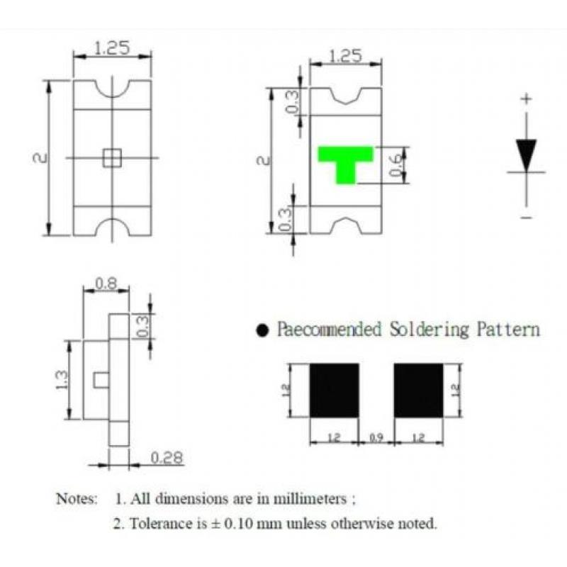 MAOS - 5x SMD 0805W Led voor 2,8-3,4V (455)